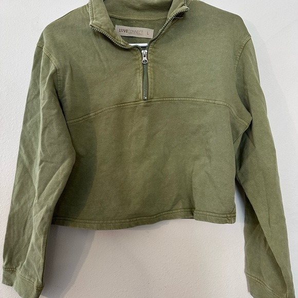 love connect Sweaters - Olive Green Cropped Sweater